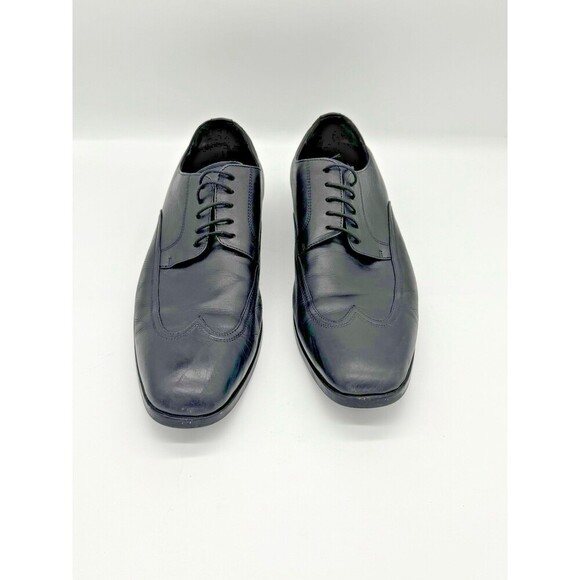 Hugo Boss Wingtip Derby Shoes Mens 10 Black Leather Dress Shoe EUC